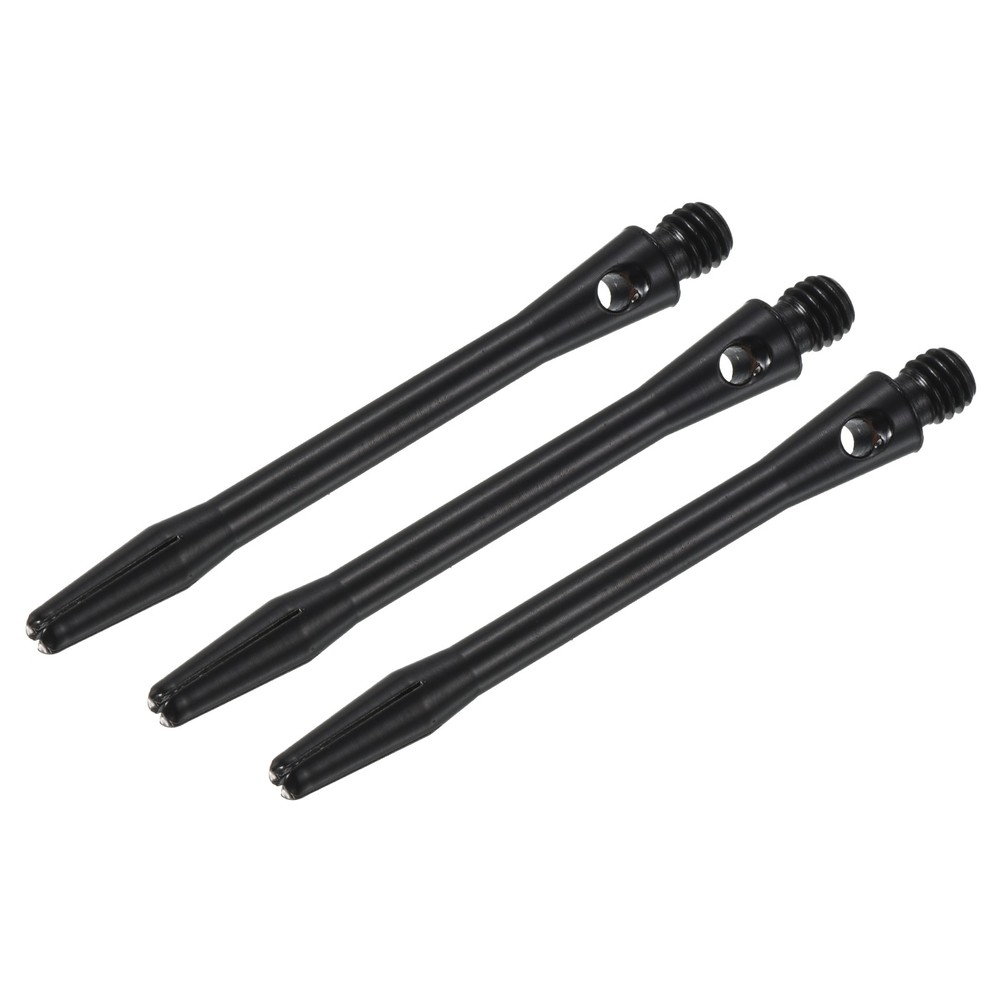 48mm Dart Shafts, Medium 2BA Thread Aluminum Dart Stems - 3 Pack (Black)