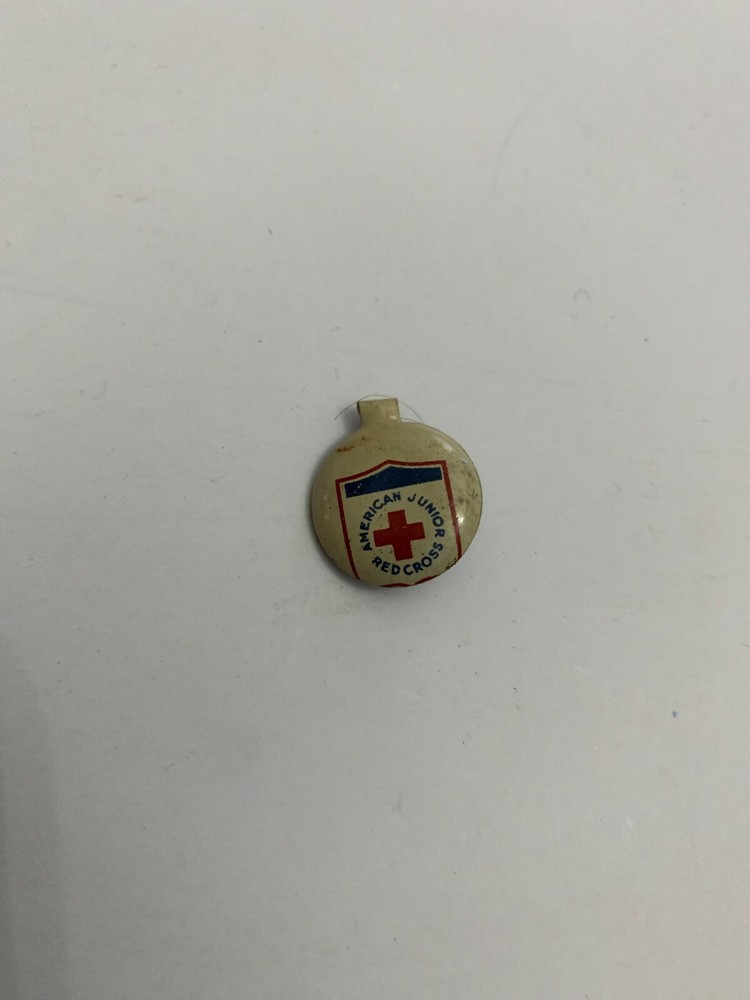 Vintage c.1940's American Junior Red Cross Fold Over Tab Button