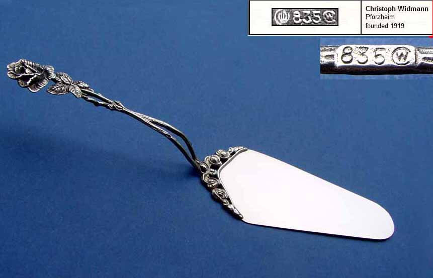 Cake Server, Widmann, Rose Decor/ Hildesheimer Rose, 835 Silver B962
