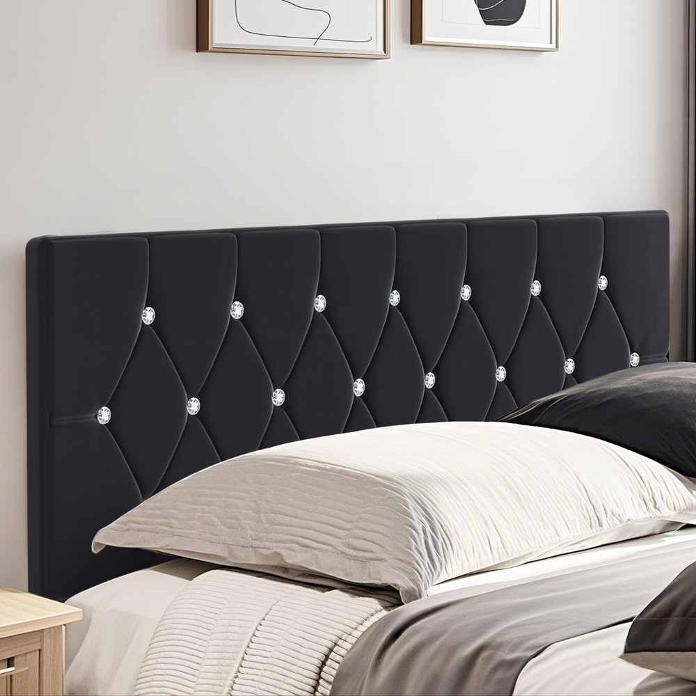 Queen King Size Upholstered Headboard Only Velvet Button Tufted Adjustable Bed