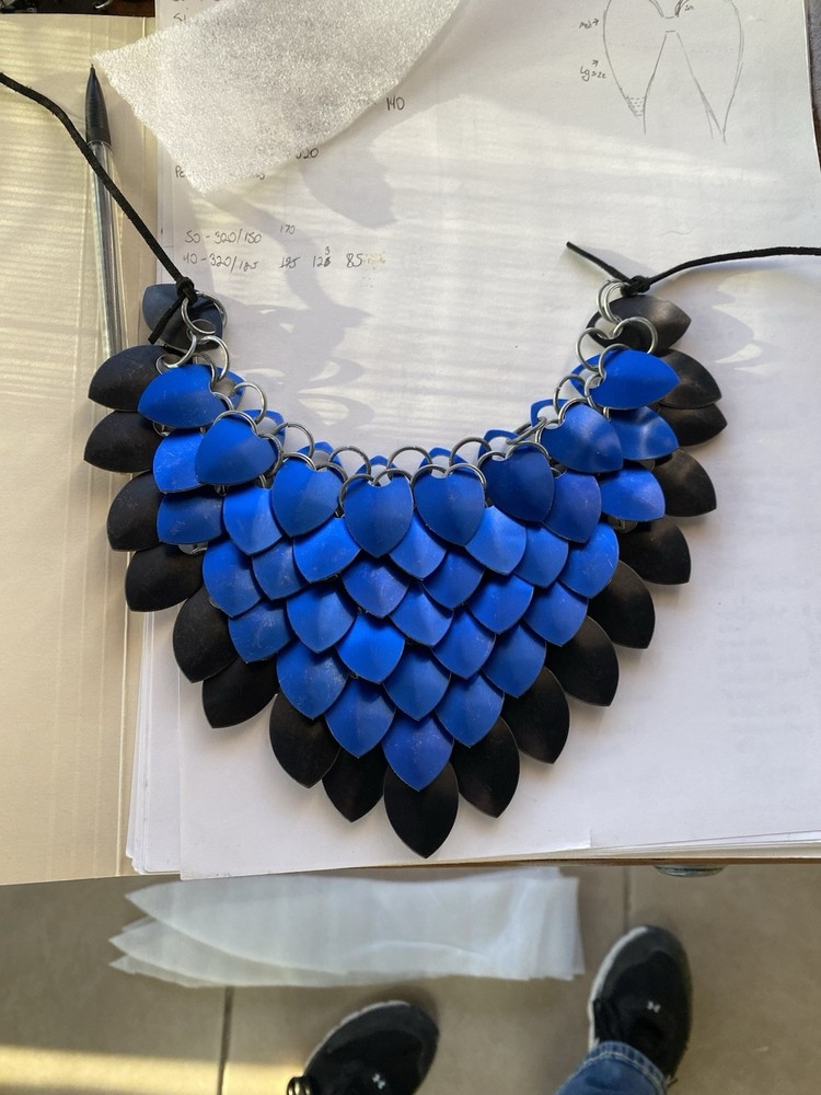 Blue And Black Shoulder Pauldron/Hip Armor