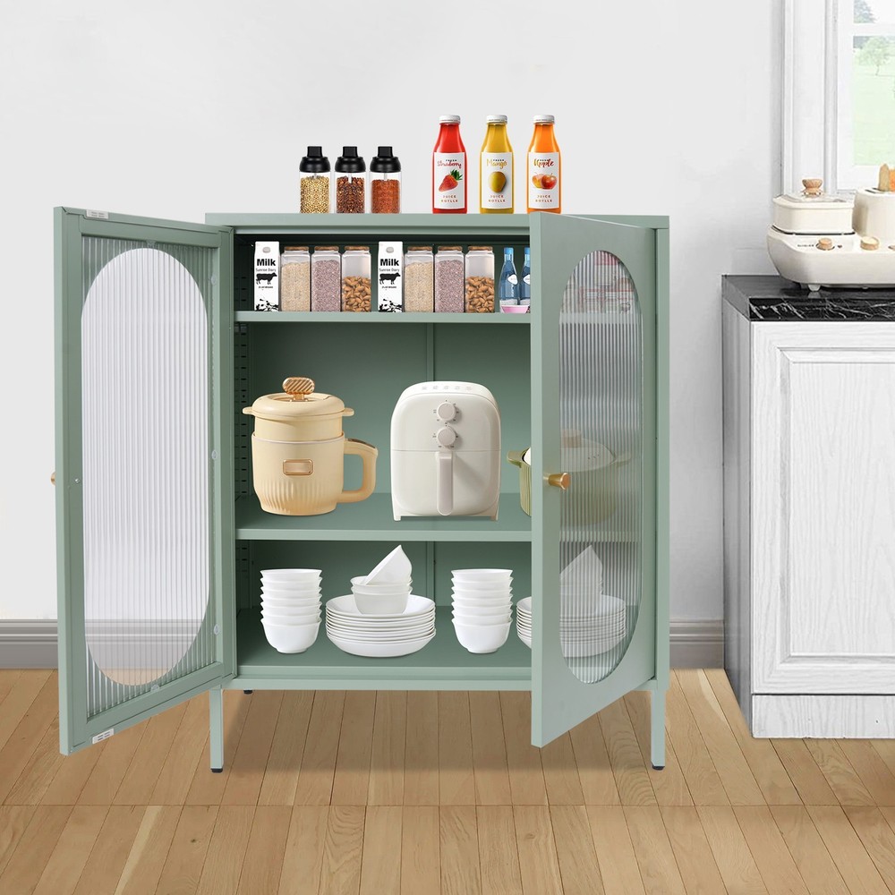 Accent Storage Cabinet with Glass Doors Decorative Cabinet Buffet & Sideboard