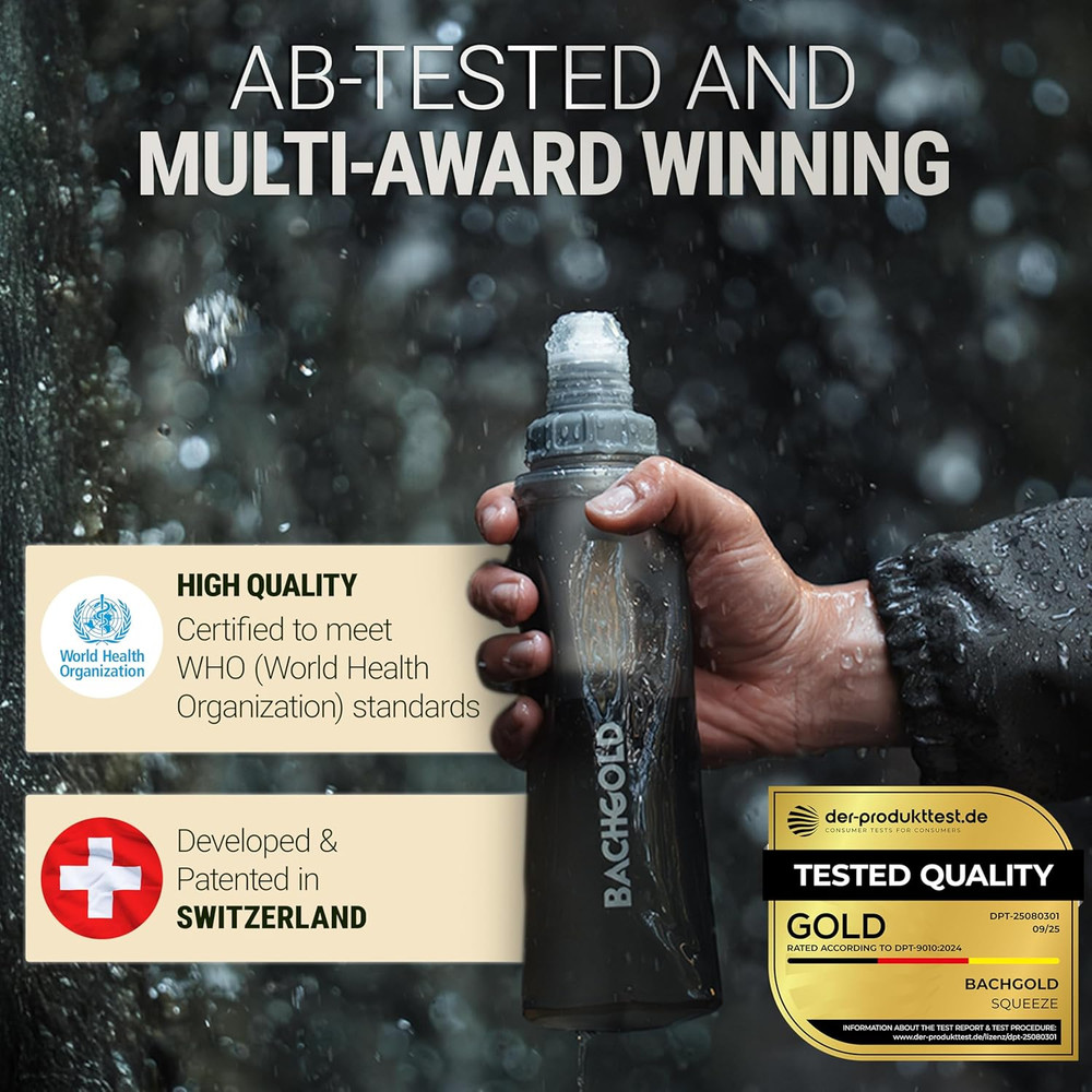 Water Filter Camping – Foldable Squeeze Portable Water Filter for Hiking, Backp