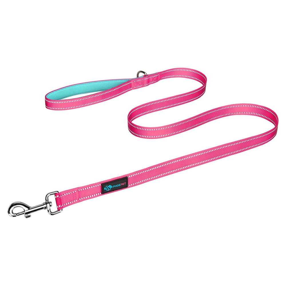 5FT Pink & Mint Green Dog Leash Reflective Padded Handle Easy Snap Clasp