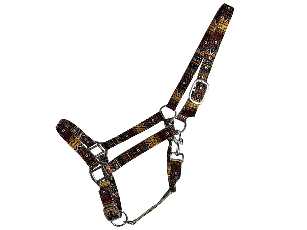 Orange Aztec Print Nylon Halter