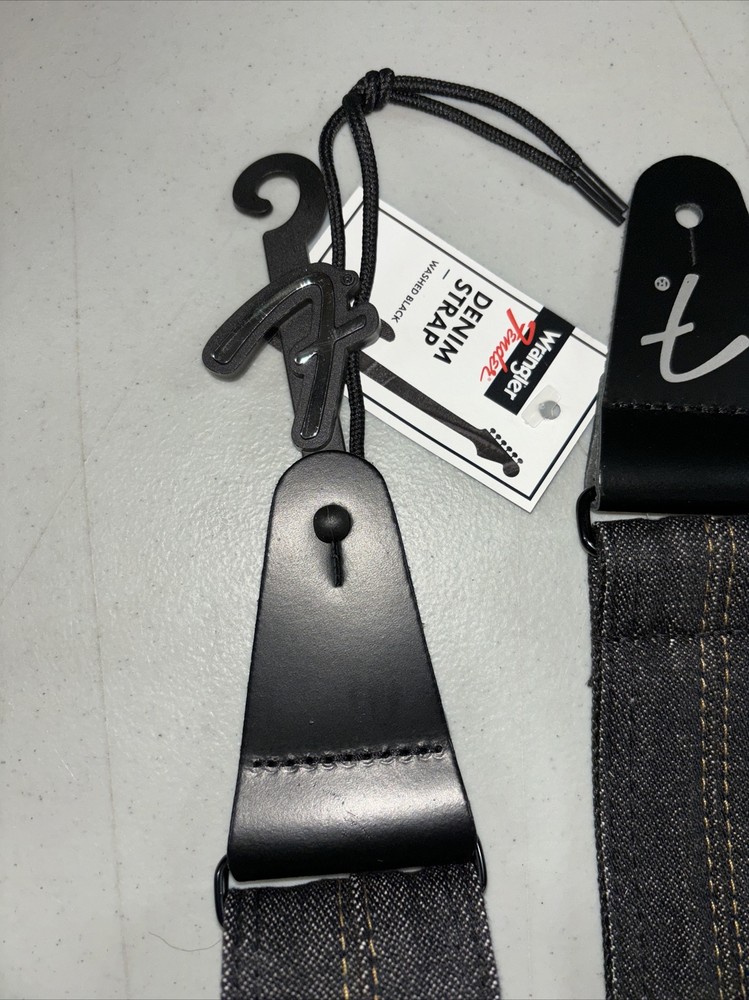 Fender Wrangler "W" Denim Strap Washed Black