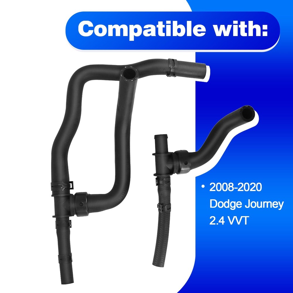 Heater Hose Set with TEE Supply-Return Fits for 2008-2020 Dodge Journey Black