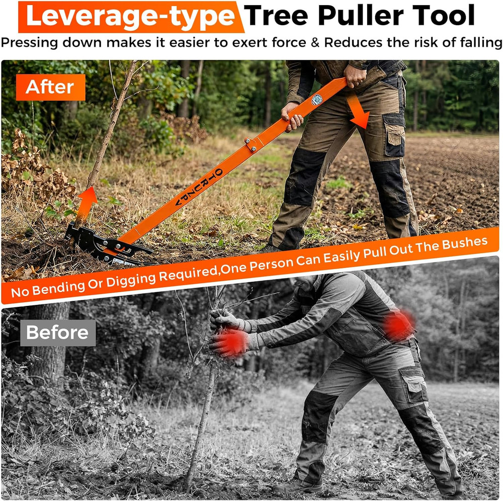 High-Leverage Tree Puller for Roots 1/4"–2" Effort-Saving Manual Root Remover