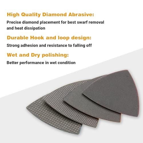 Triangular Diamond Polishing Pads for Corner Edge, Electroplated Sanding 400#