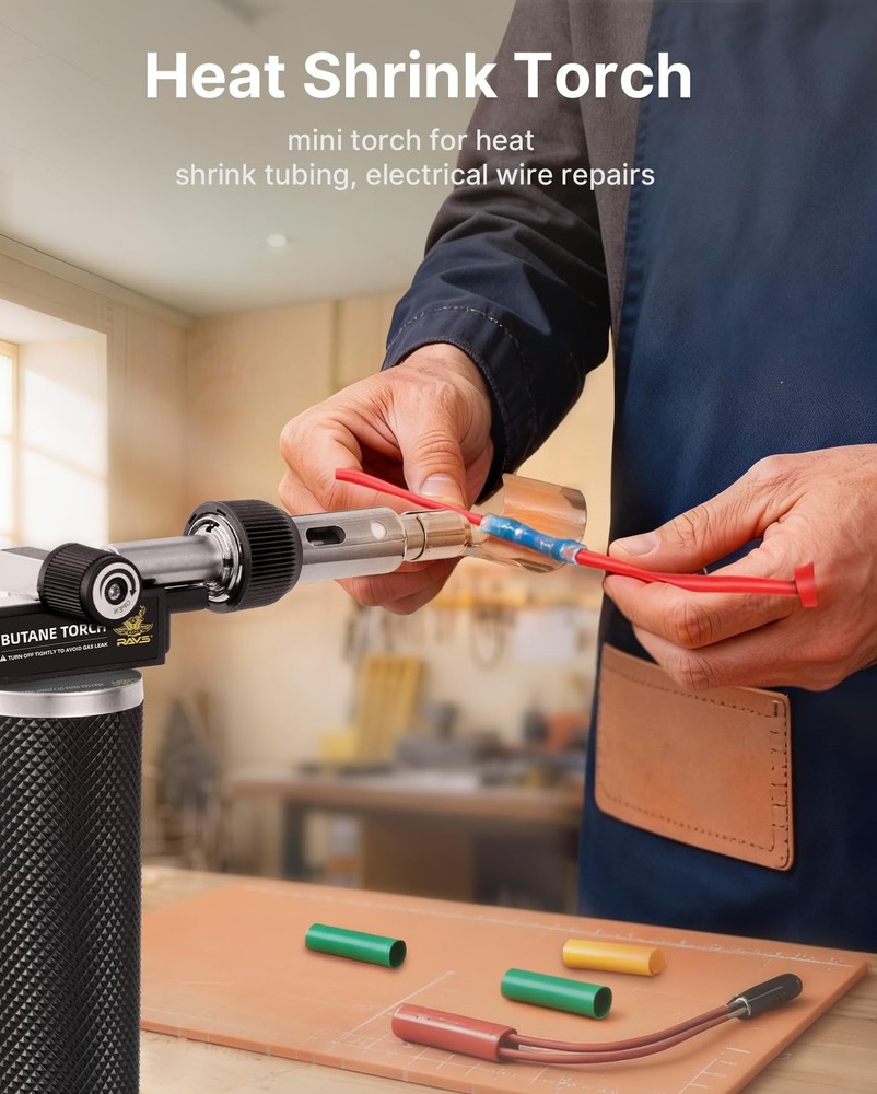 RAVS Butane Soldering Iron Kit Cordless, 14-Piece Multi-Function Black