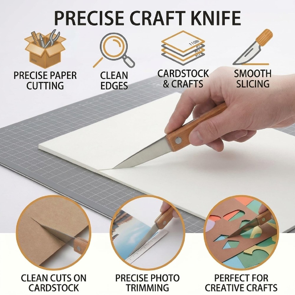 Resizer Tool Kit, 0.5mm Solid & Dashed Line Scoring Wheel with Wood Handle & ...