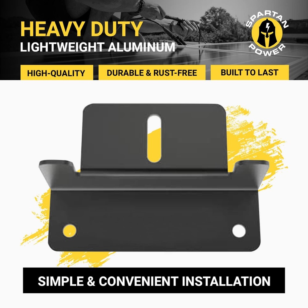 Spartan Power Black Solar Panel Z Bracket Mount - Lightweight Anodized Alumin...