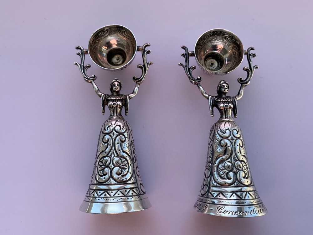2 Antique Silver Wager/Marriage Cups