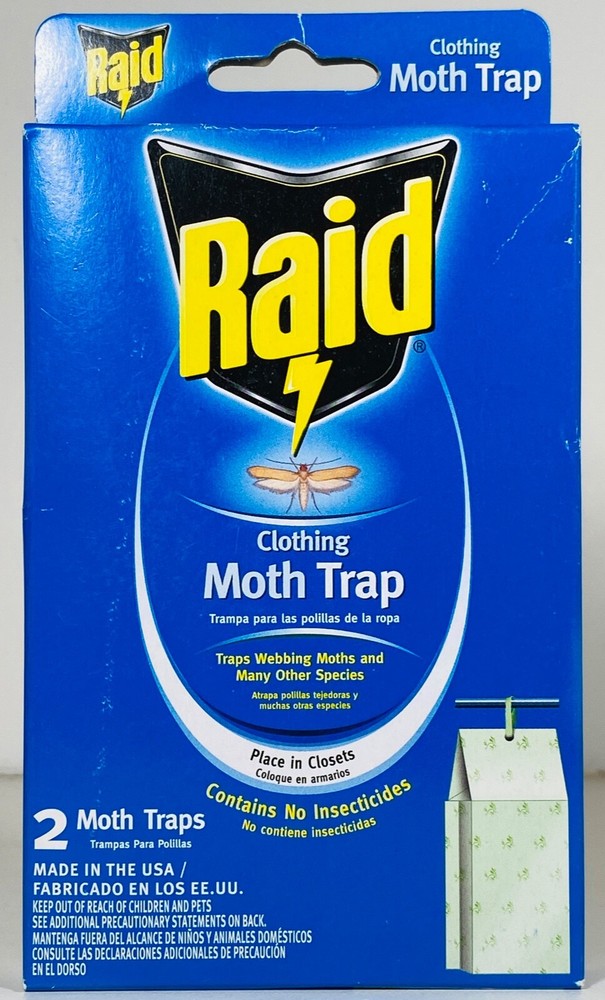 12 Raid Clothing Moth Traps NO Insecticides CMOTH-RAID