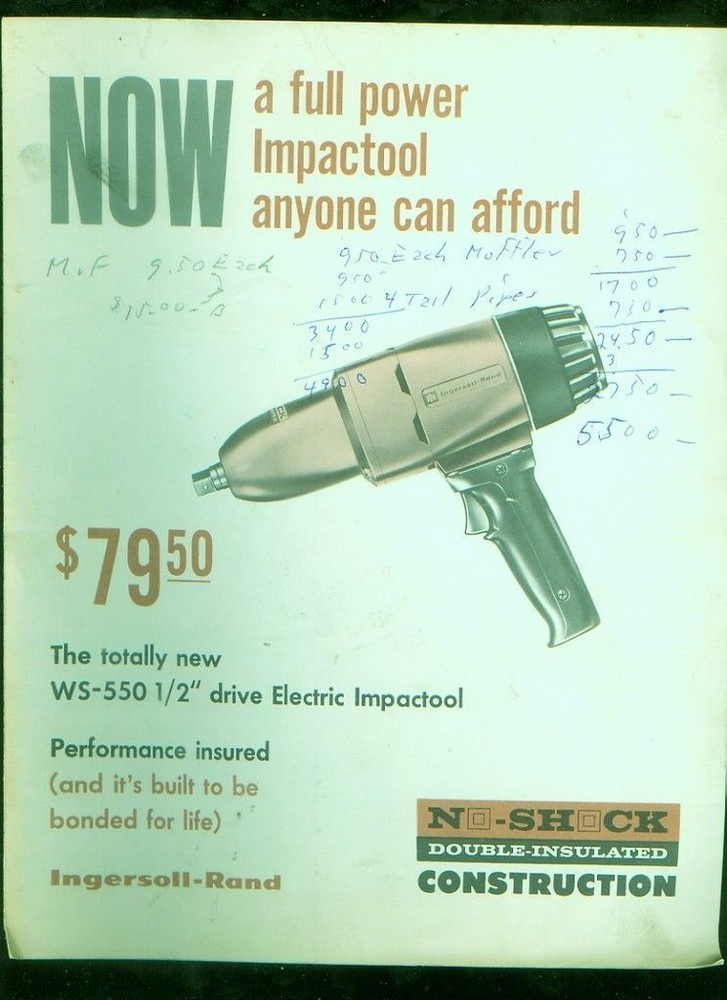 1960's Ingersoll-Rand Impactool 4-page catalog
