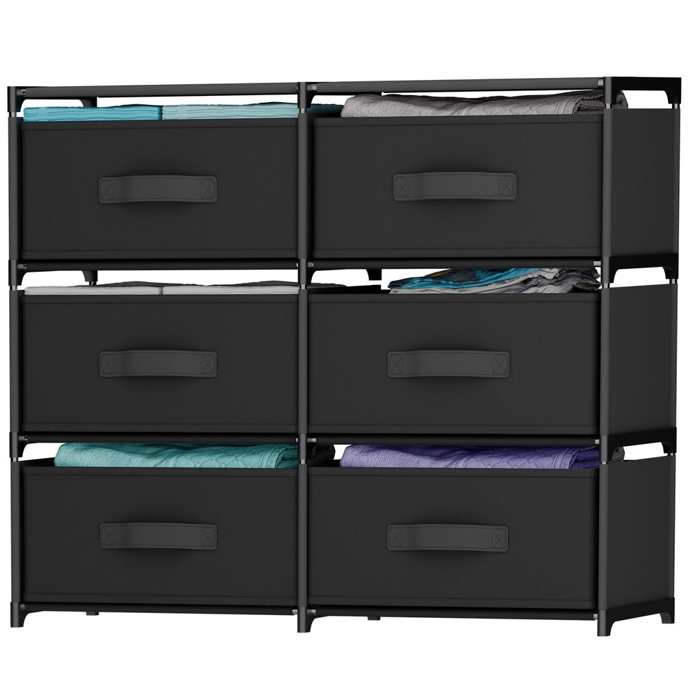 Non-Woven Fabric Multi-Functional Storage Cabinet, Double Row 6-Drawer