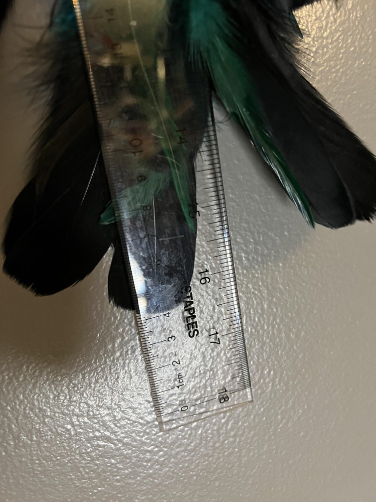 Handmade Dreamcatcher Black Turquoise Feathers Boho Wall Decor Native Style 17in