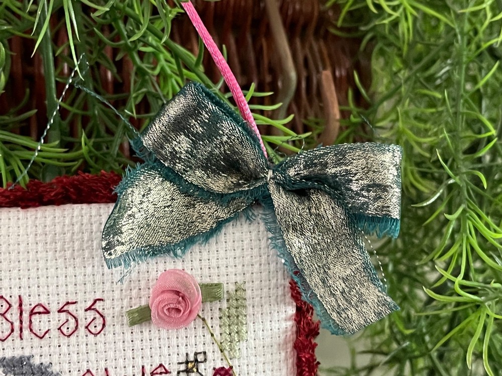 Shepherd's Bush BLESS EWE Completed Cross Stitch Ornament