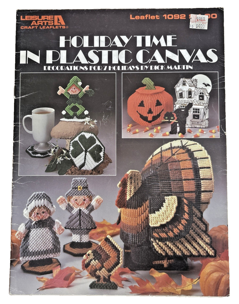 Plastic Canvas Pattern Booklet Holiday Time Leisure Arts -mm