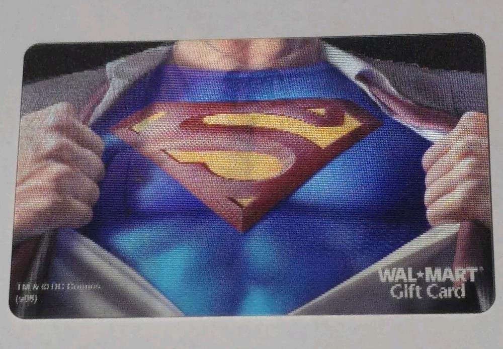 Walmart Gift Card- DC Comics - Superman - Lenticular - Set - No Value