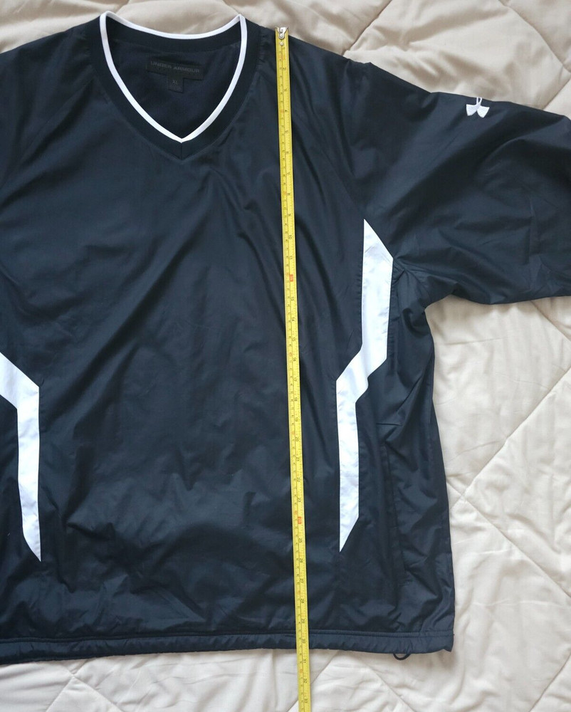 UNDER ARMOUR V NECK PULLOVER SWEATSHIRT SHELL JACKET Sz Mens XL Black
