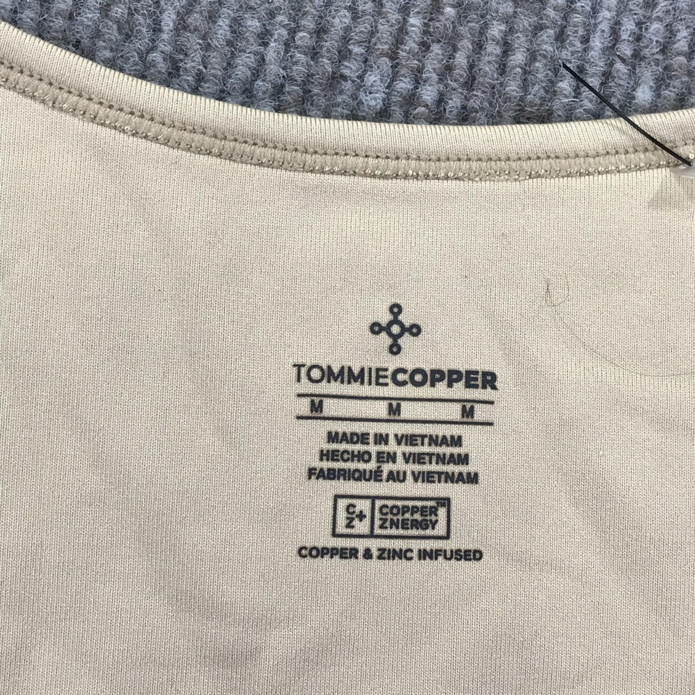 Tommie Copper Womens Back Support Compression Tank Top Beige Medium Stained