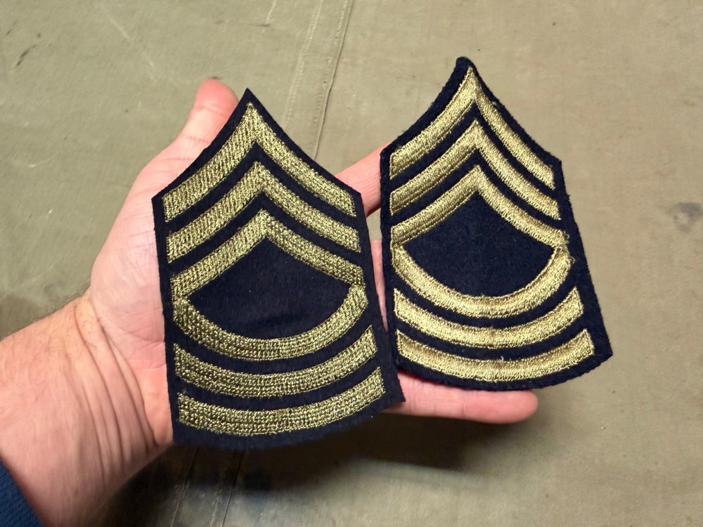 ORIGINAL WWII US ARMY MASTER SERGEANT SLEEVE RANK CHEVRONS-WOOL