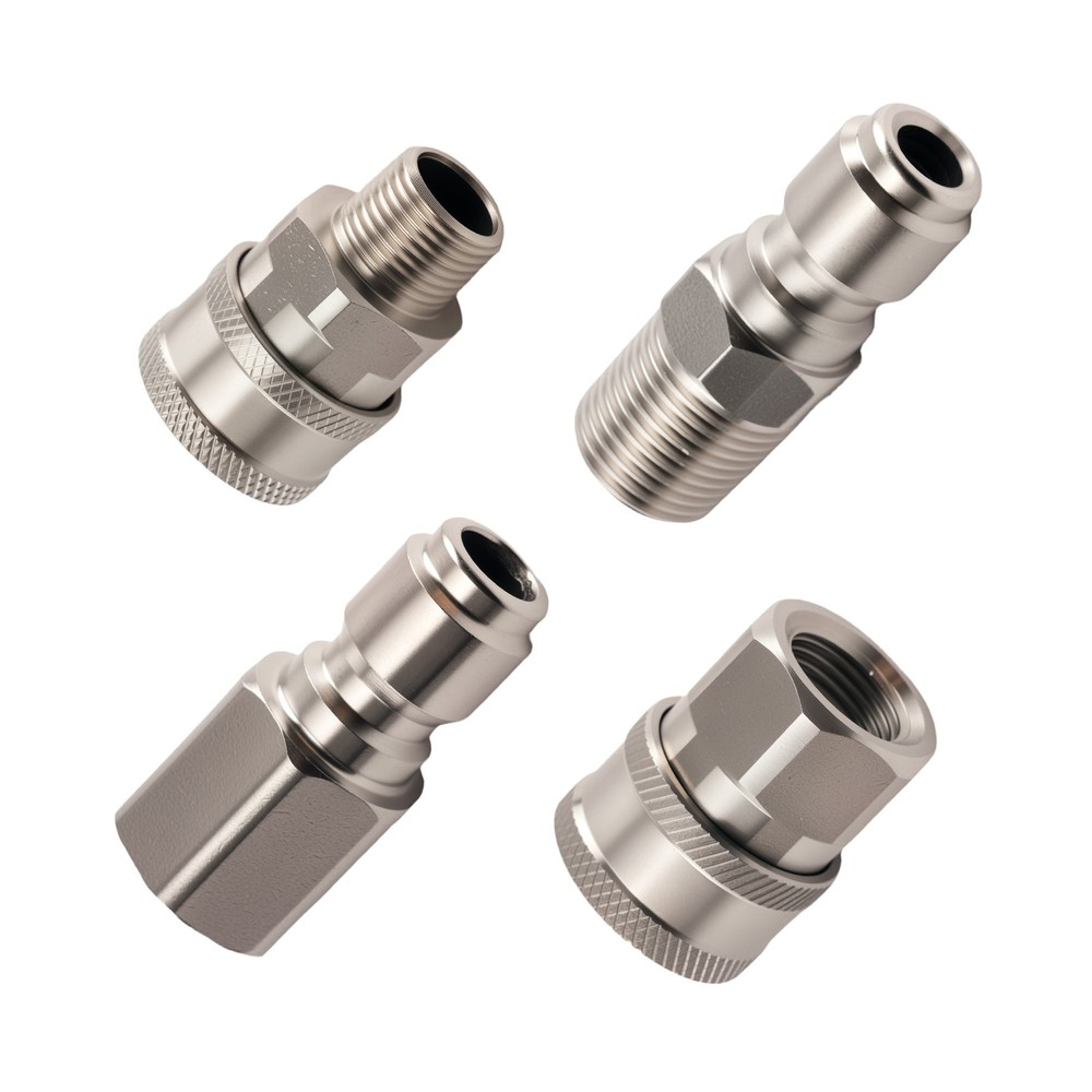 3/8" NPT Pressure Washer Coupler Quick Connect Adapter Steel Fitting 4 Pcs