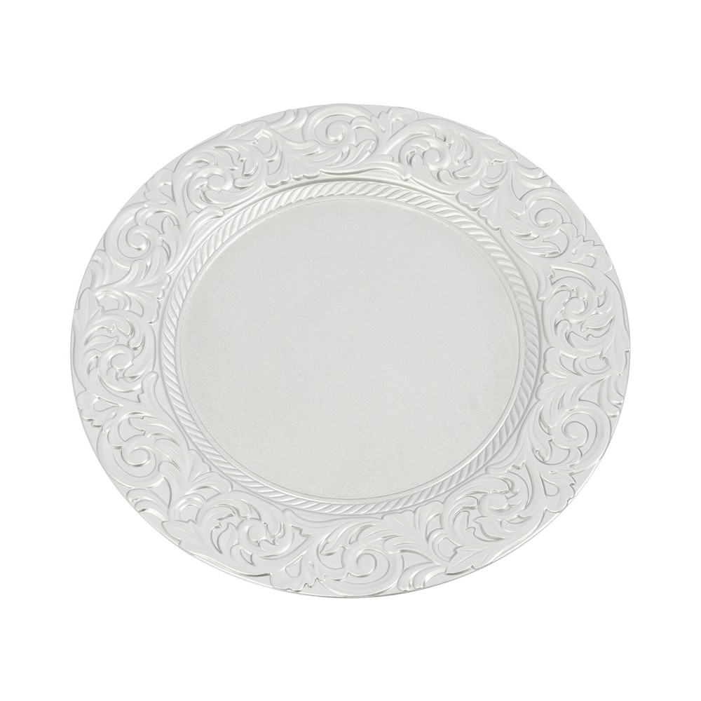 150pcs Plates Set, Silver Round Plates with Patterns, Reusable, for Restaurant