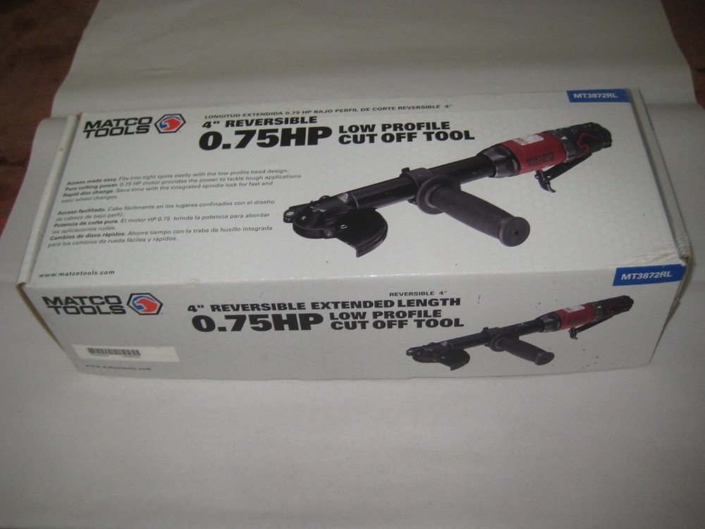 New Air Powered Matco 4" Reversible .75 hp Low Profile Extended Cut Off Tool