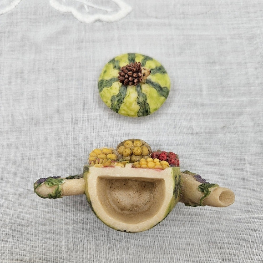 Mini Resin Hedgehog Multicolor Fruit-Themed Tea Set