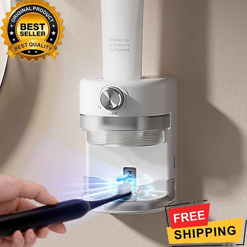 Automatic Electric Toothpaste Dispenser Wall Mounted Adjustable for Kids Adults