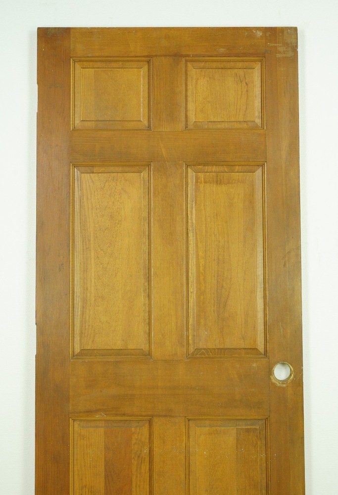 Antique 6 Panel Medium Tone Pine Passage Door 32 x 75.5 in.
