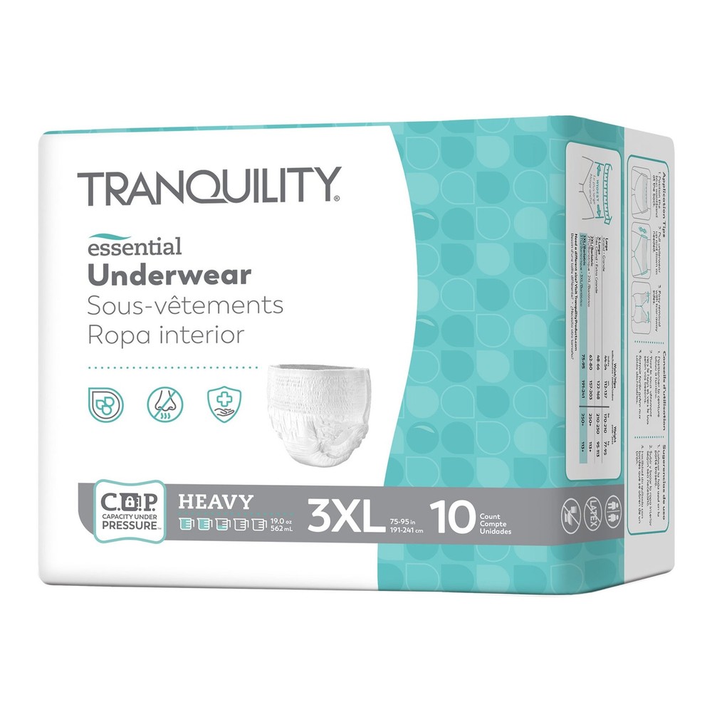 Tranquility Disposable Underwear 3X-Large 49 40 Ct