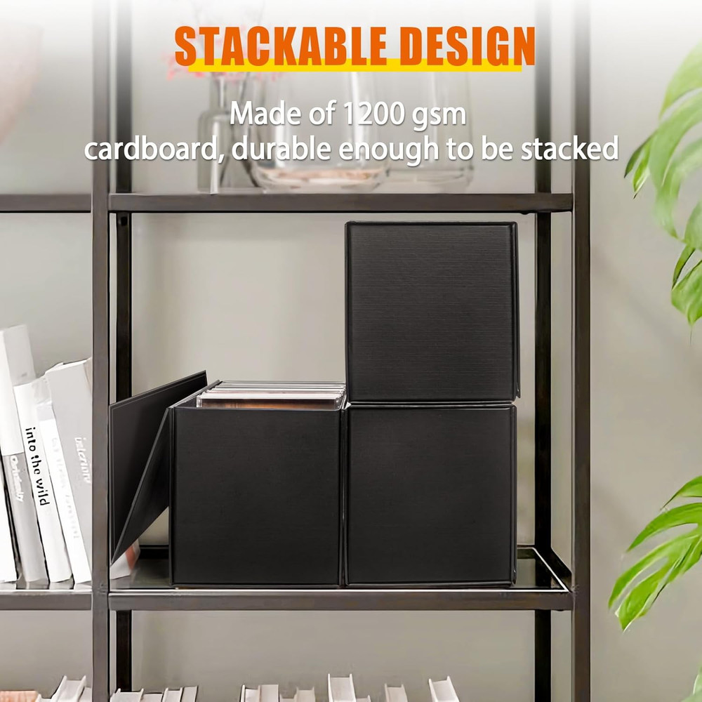 CD Storage Box, DVD Storage Box- Durable 5.2 X 5.75 X 12 Inch Disc Holders with