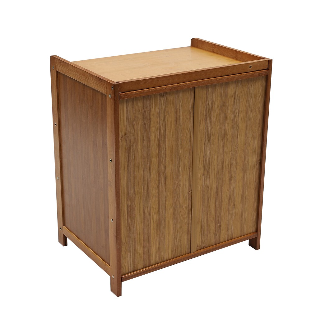 Bamboo Night Stand Office Side Table Bedside Table Shelf Rack Bedroom Nightstand