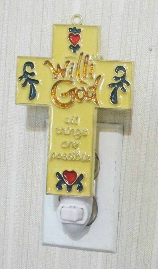 LARGE CROSS NIGHTLIGHT (RELIGIOUS SUNCATCHER LIGHT)