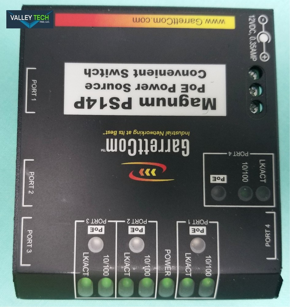 GarrettCom Magnum PoE Power Source Convenient Switch PS14P 48VDC NEW