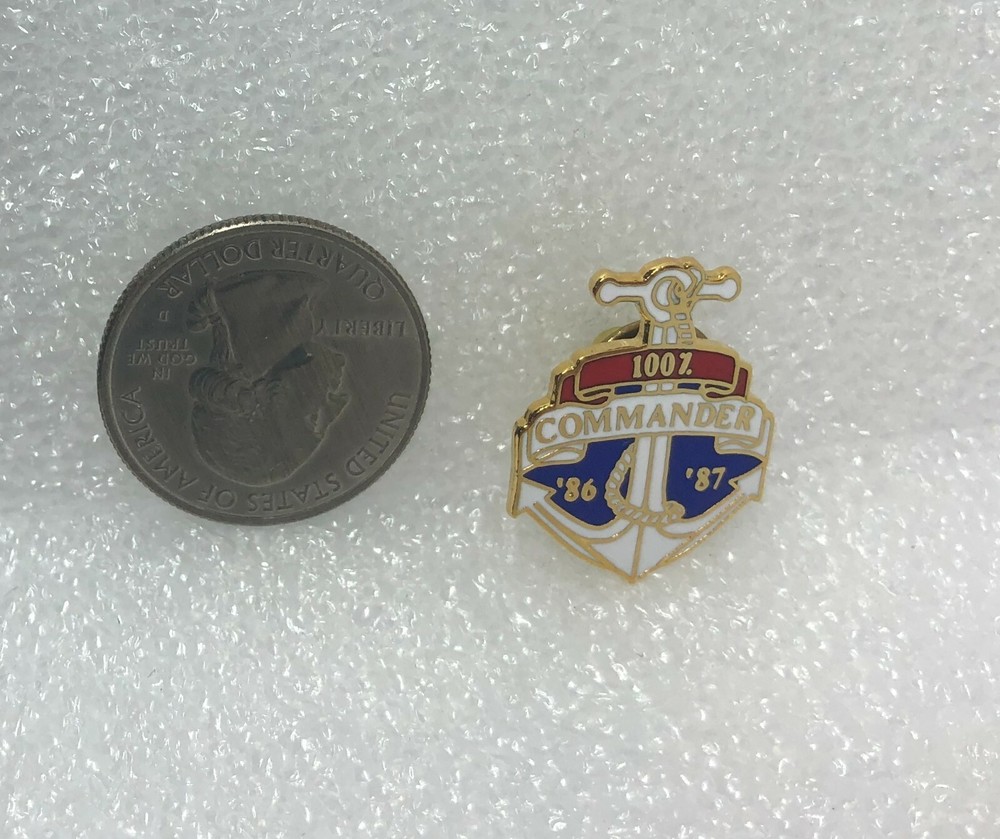 1986-87 VFW 100% Commander Pin