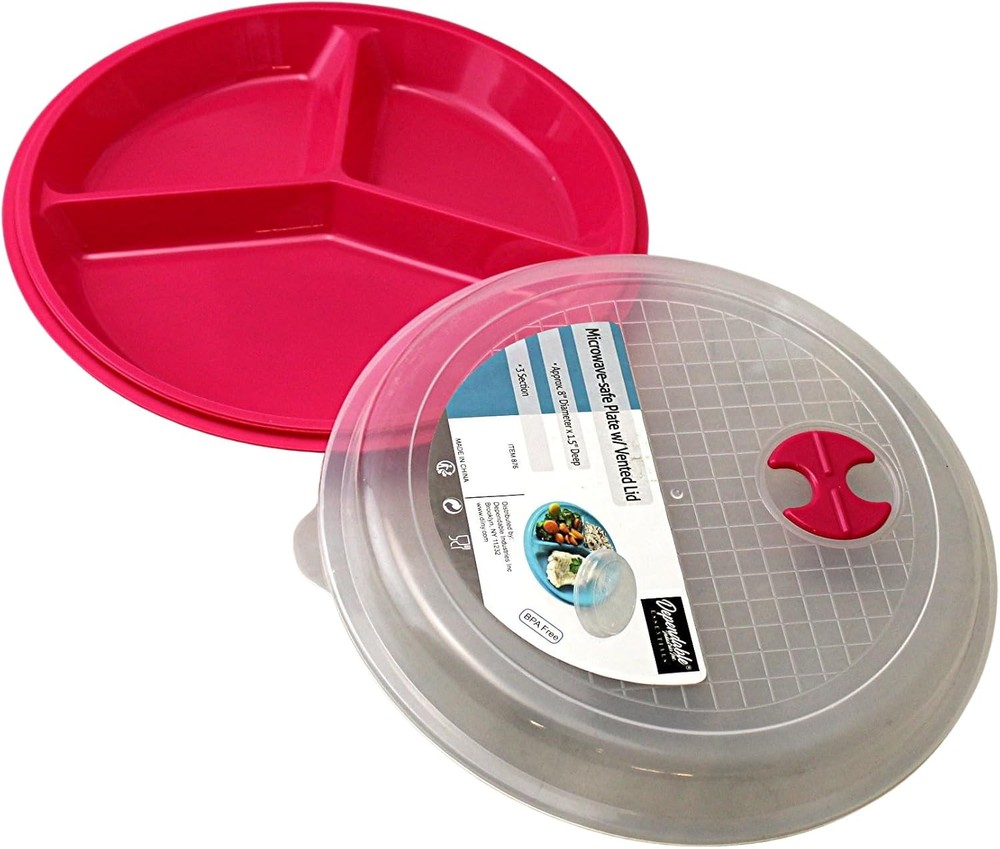 Dependable Industries inc. Essentials 3-Pack Divided 8 inch, Multicolor