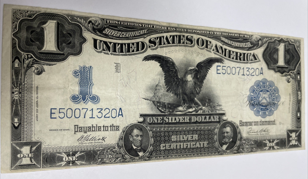 1899 $1 US SILVER CERTIFICATE LARGE NOTE BLACK EAGLE VERY NICE