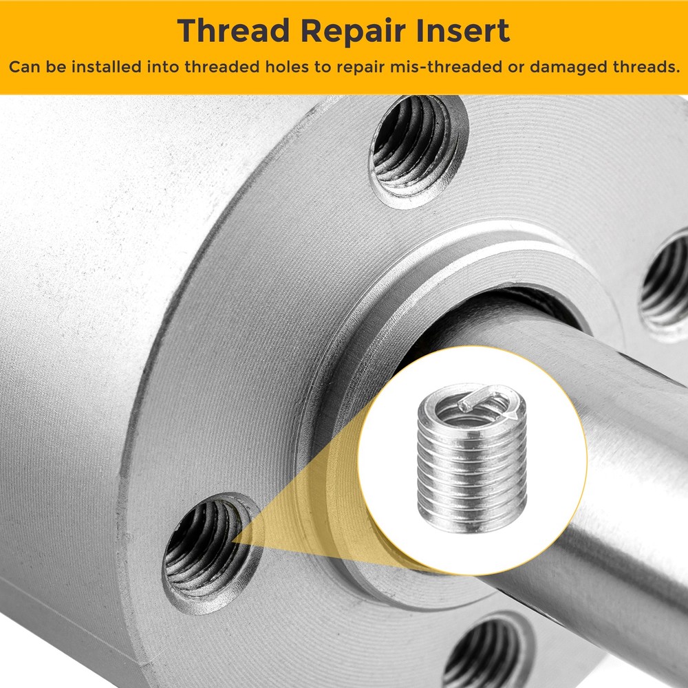 50pcs Wire Thread Inserts M2.0 x 0.4 x 2D Metric Helical Threaded Sleeve