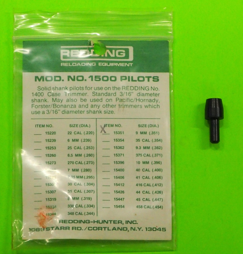 Redding .351" Trimmer Pilot-(15351)-NOS-in package-9mm