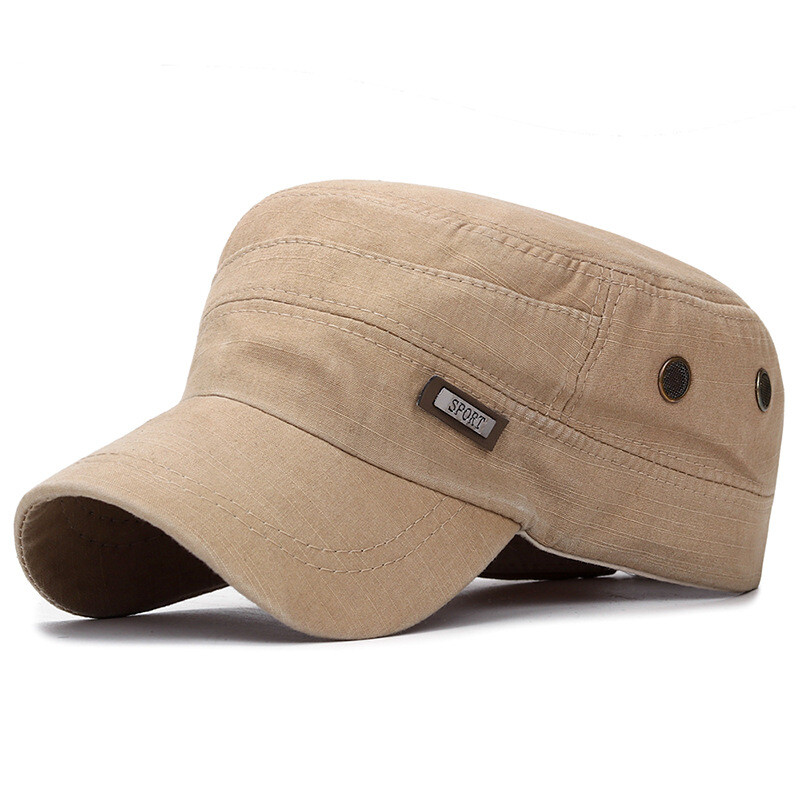Flat Top Cap Military Hat Cotton Baseball Caps Snapback Adjustable Sun Hats +❥