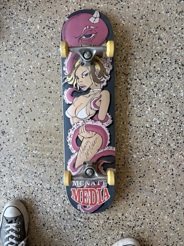 Media Skateboard Signed By Adam Mcnatt