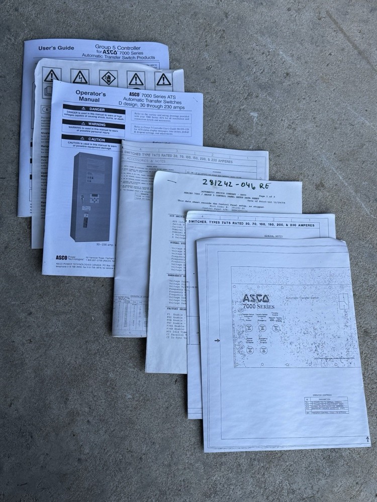 ASCO 240 Volt 200 Amp Single Phase 2 Pole Automatic Transfer Switch 7000 Series