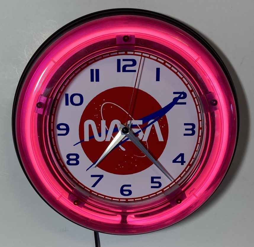 NASA logo neon wall clock