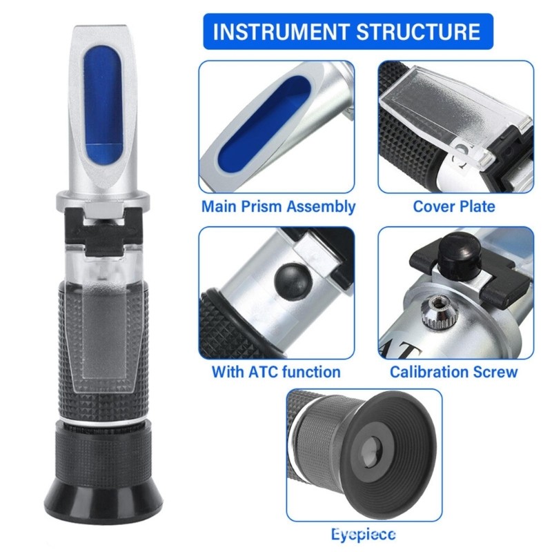 Multiple Function Refractometer for Car Urea Coolant Washer Fluid and Battery
