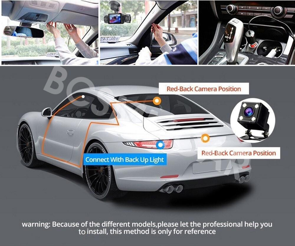 Car DVR Dash Cam Video Recorder Camera 4 Channel Mobile Detection Loop Recording