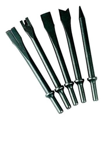 5-Piece Air Hammer Chisel Bit Kit - Tapered Punch, Flat Chisel, Panel Cutter & M